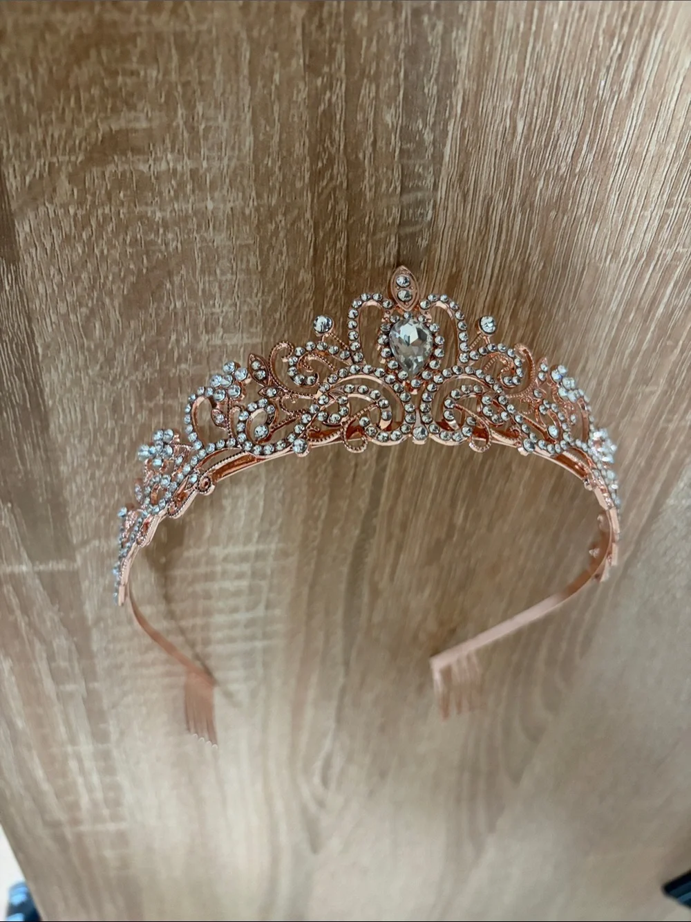 Rose Gold Crystal Tiara Headband